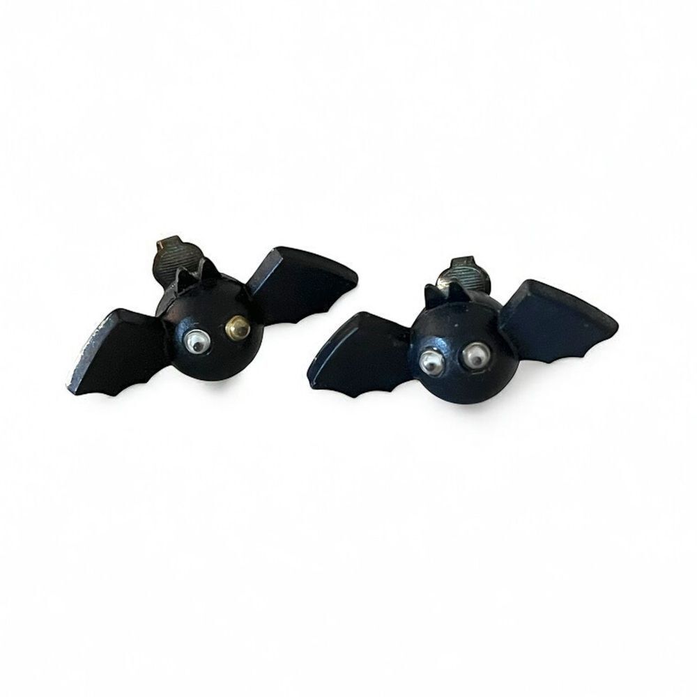 Vintage Bat Clip On Earrings